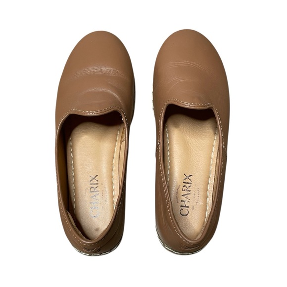 Charix Classic Artisan Leather Slip On Flats Shoes Camel Size 7 US 37 EU Travel - Picture 3 of 16